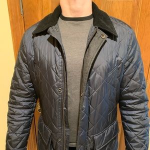 Navy Blue Quilted Cole Haan Jacket